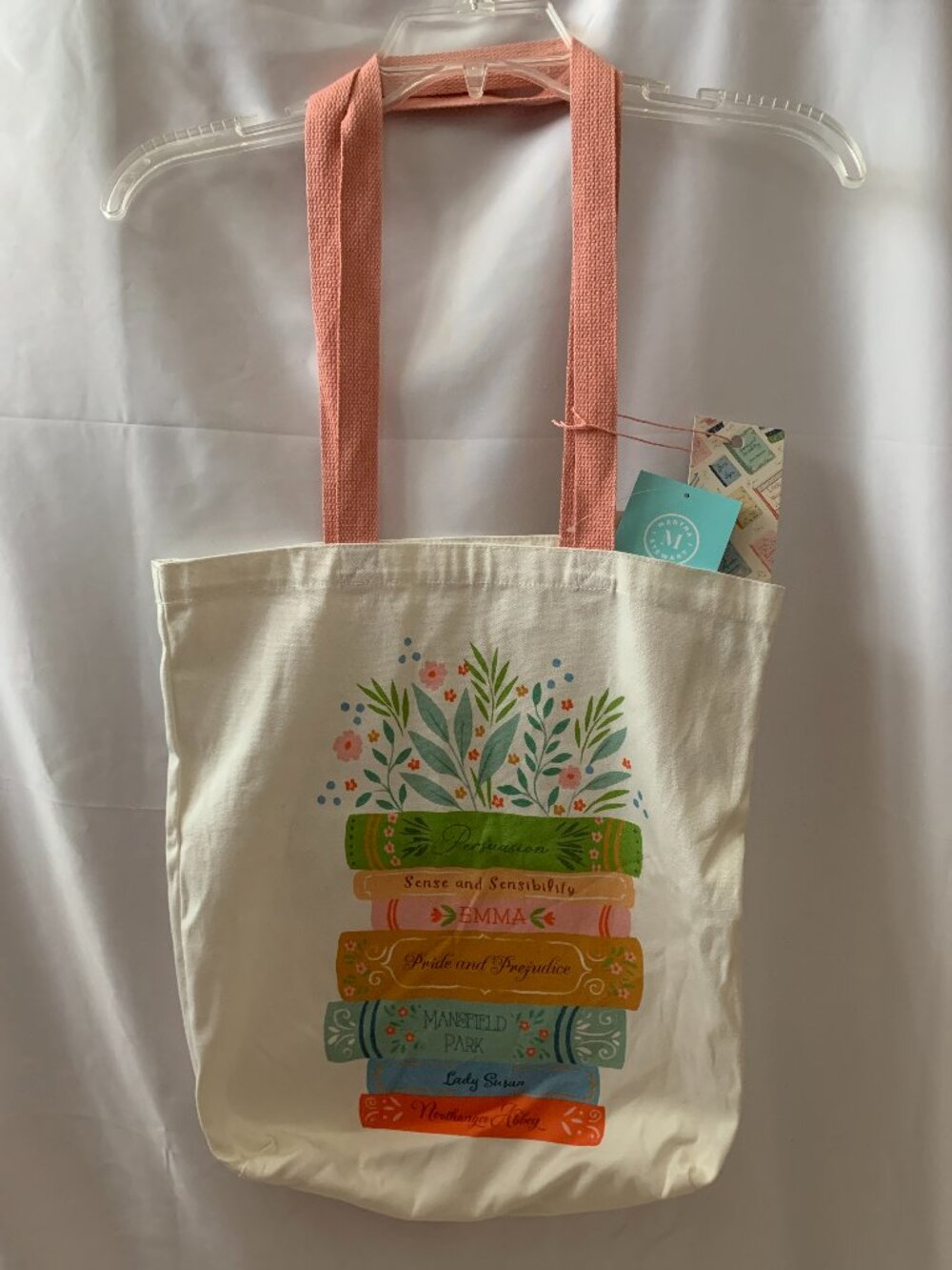 MARTHA STEWART Jane Austen Novel Books Printed Canvas Tote Bag